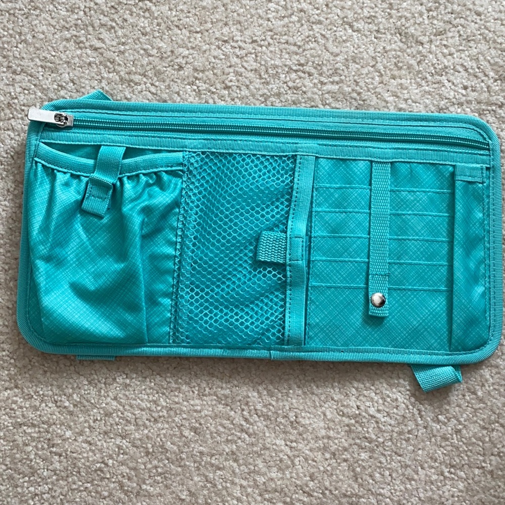 Teal Car Visor Organizer